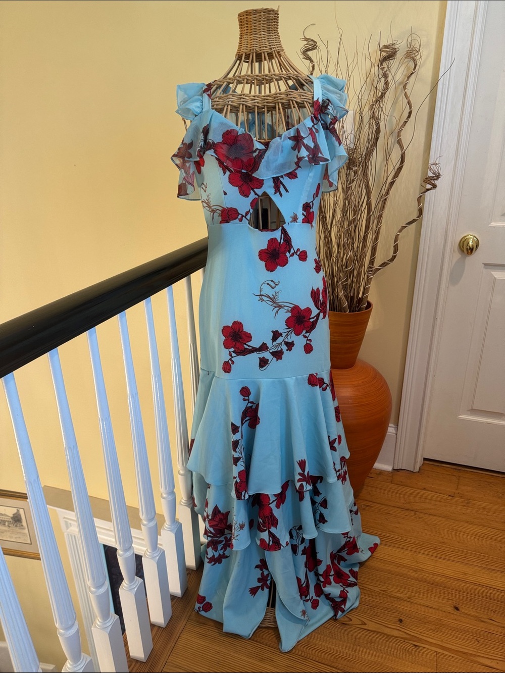 Especia NWT blue dress with red flowers 🌺